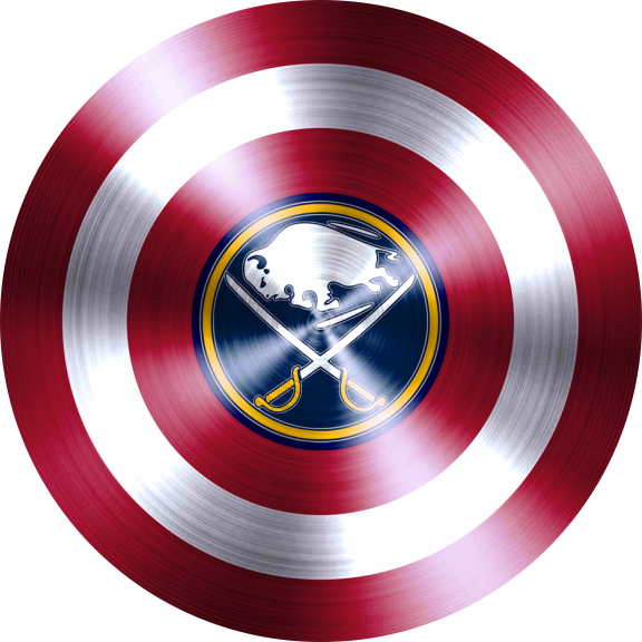 Captain American Shield With Buffalo Sabres Logo vinyl decal